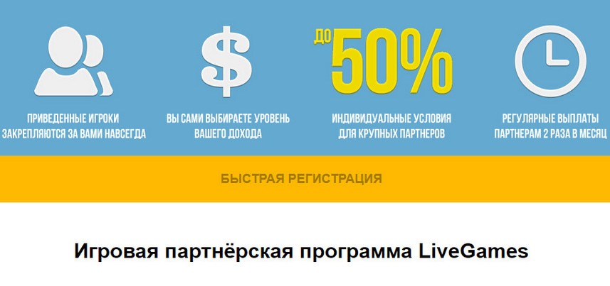 Партнерcкая программа Live Games