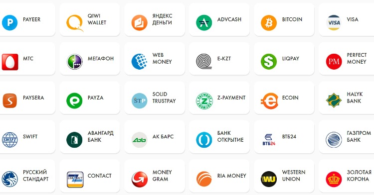 Формы оплаты