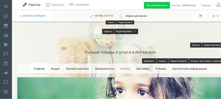 Дополнительные модули редактора в Nethouse