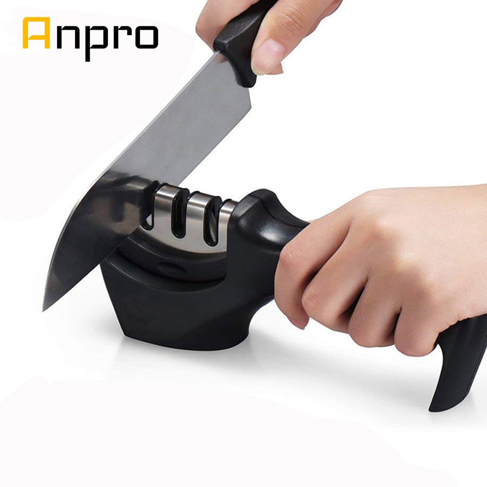 Трехступенчатая профессиональная точилка для ножей Anpro 